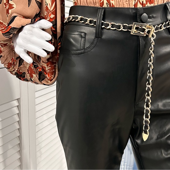 NWOT Vegan Leather Boot Cut Pants - Picture 7 of 16